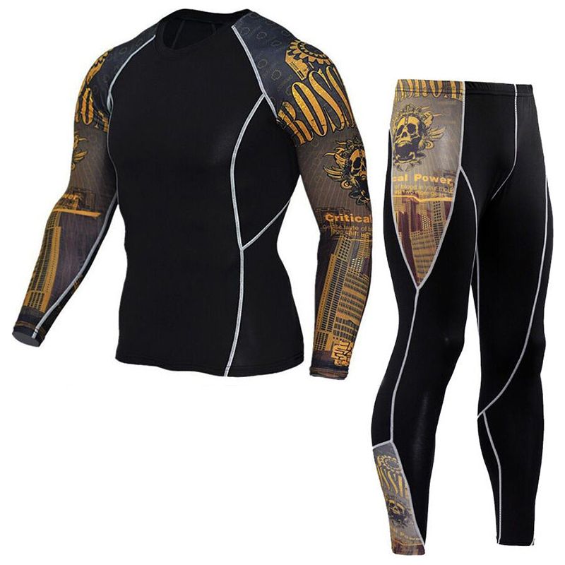 Printed Long Sleeve Gym Suit