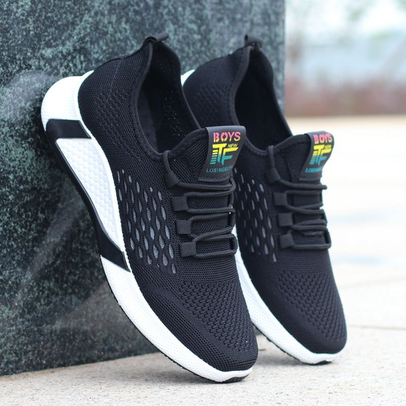 Men's Breathable Casual Mesh Shoes Comfort Increase Lace-Up Non-Slip Low-Top Running Shoes