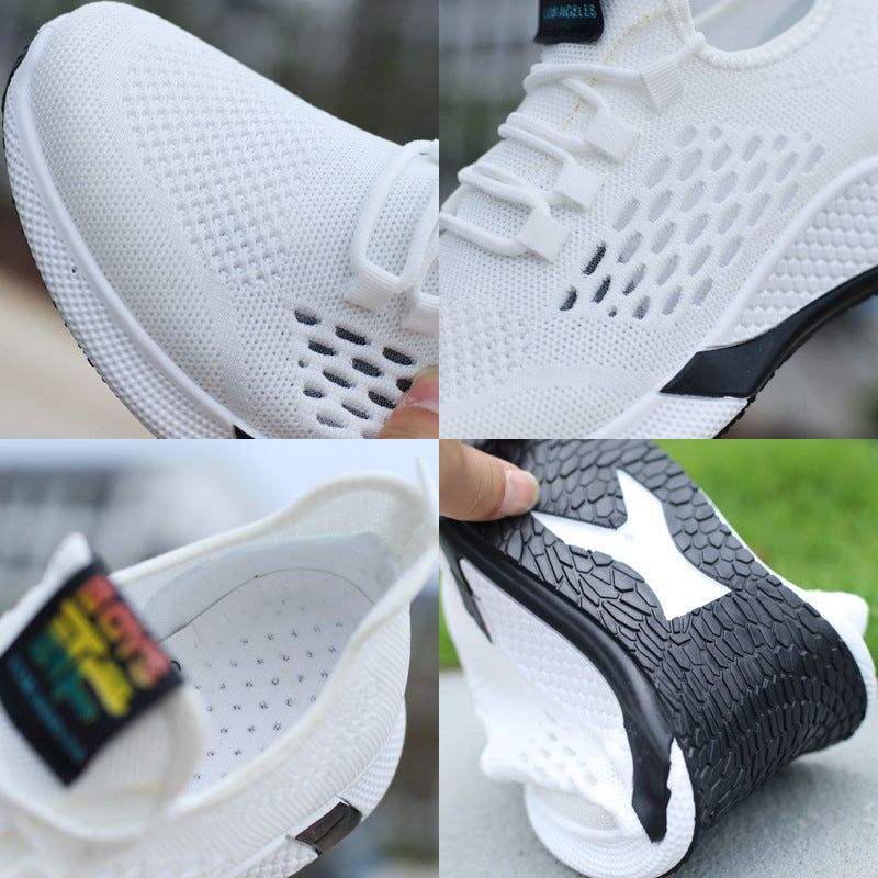 Men's Breathable Casual Mesh Shoes Comfort Increase Lace-Up Non-Slip Low-Top Running Shoes