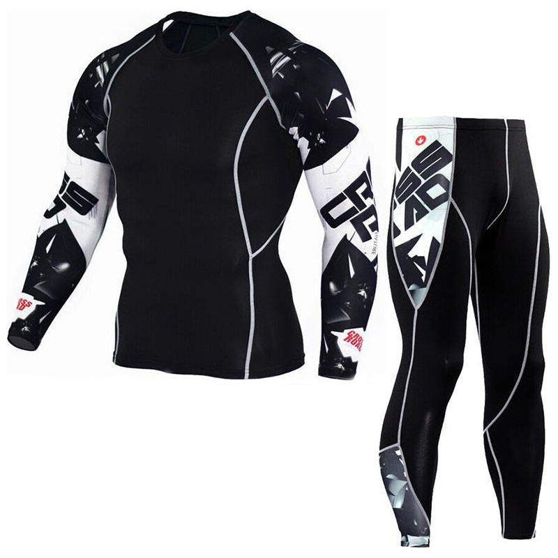 Printed Long Sleeve Gym Suit