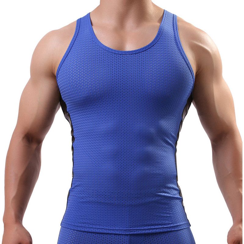 Men's Sports Tank Tops Fitness Mesh Breathable