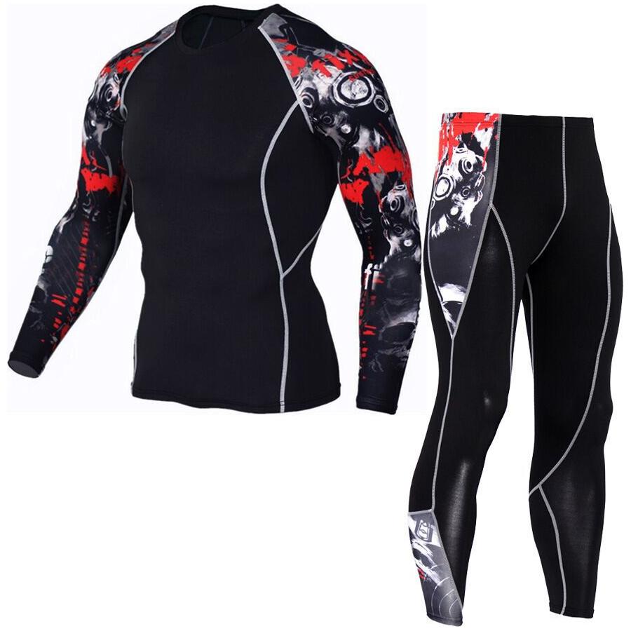 Printed Long Sleeve Gym Suit