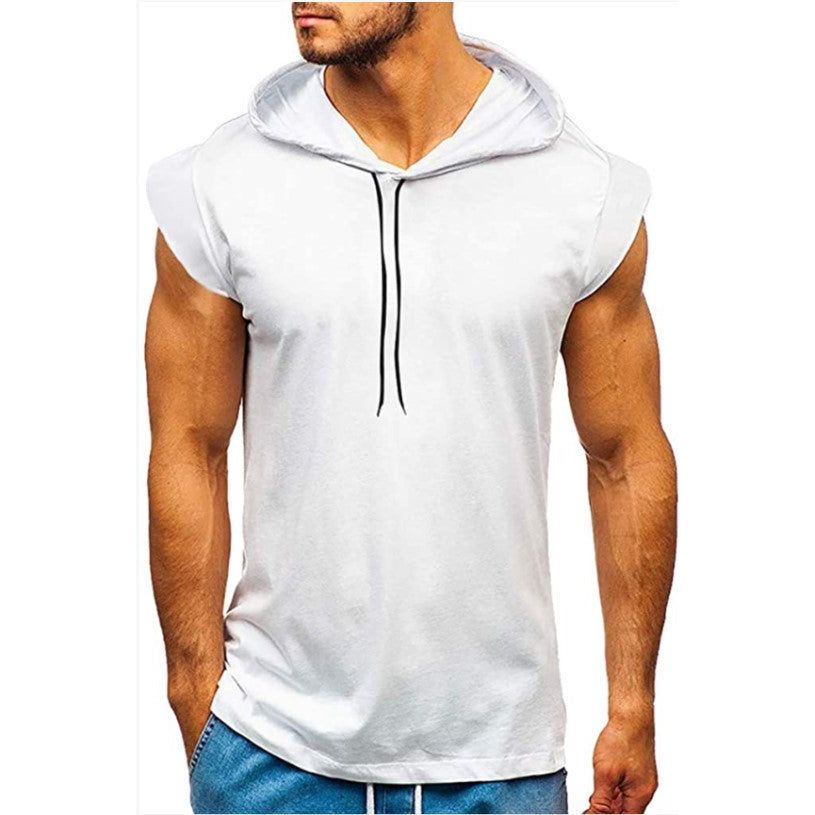 Sports Drawstring Hooded Tank Top