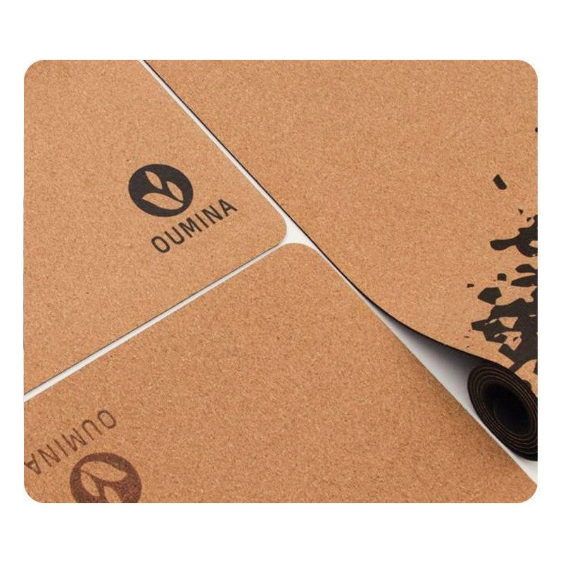 Natural Rubber Anti-slip Printed Cork Yoga Mat 5mm