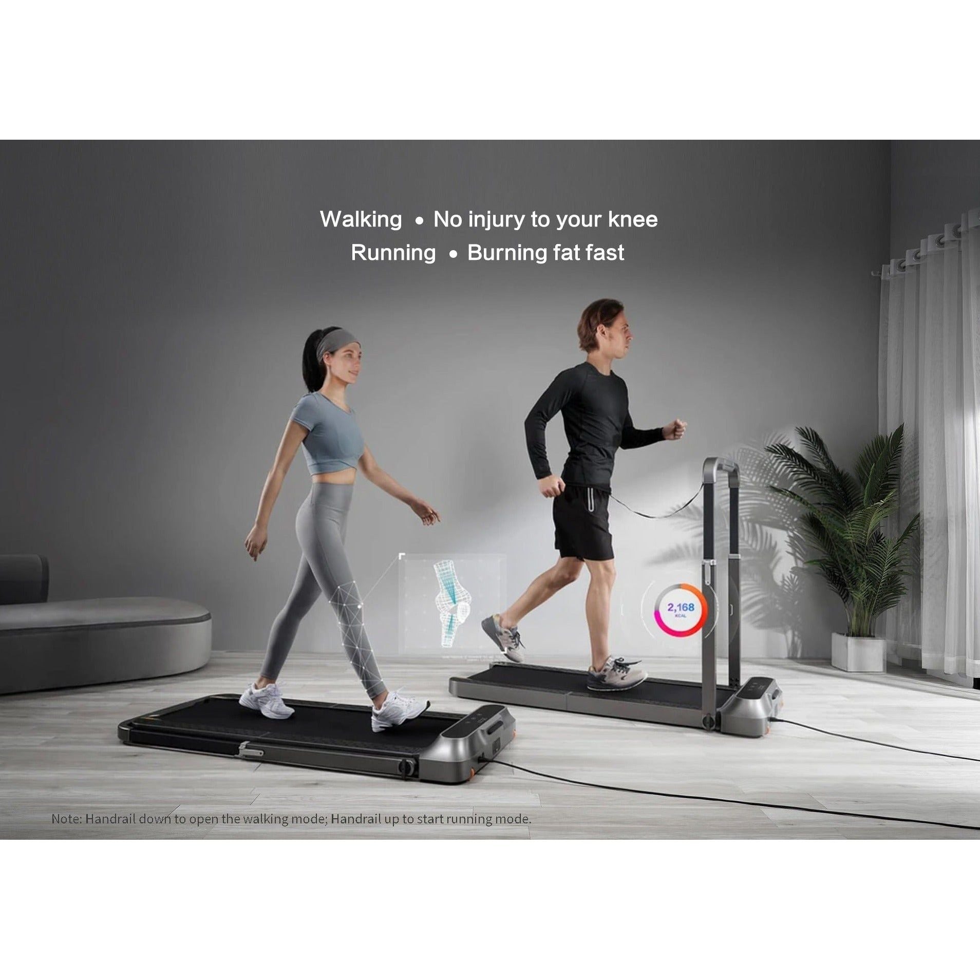 2 in 1 APP Control Walking & Running Underdesk Electric Folding Treadmill 12KM/H