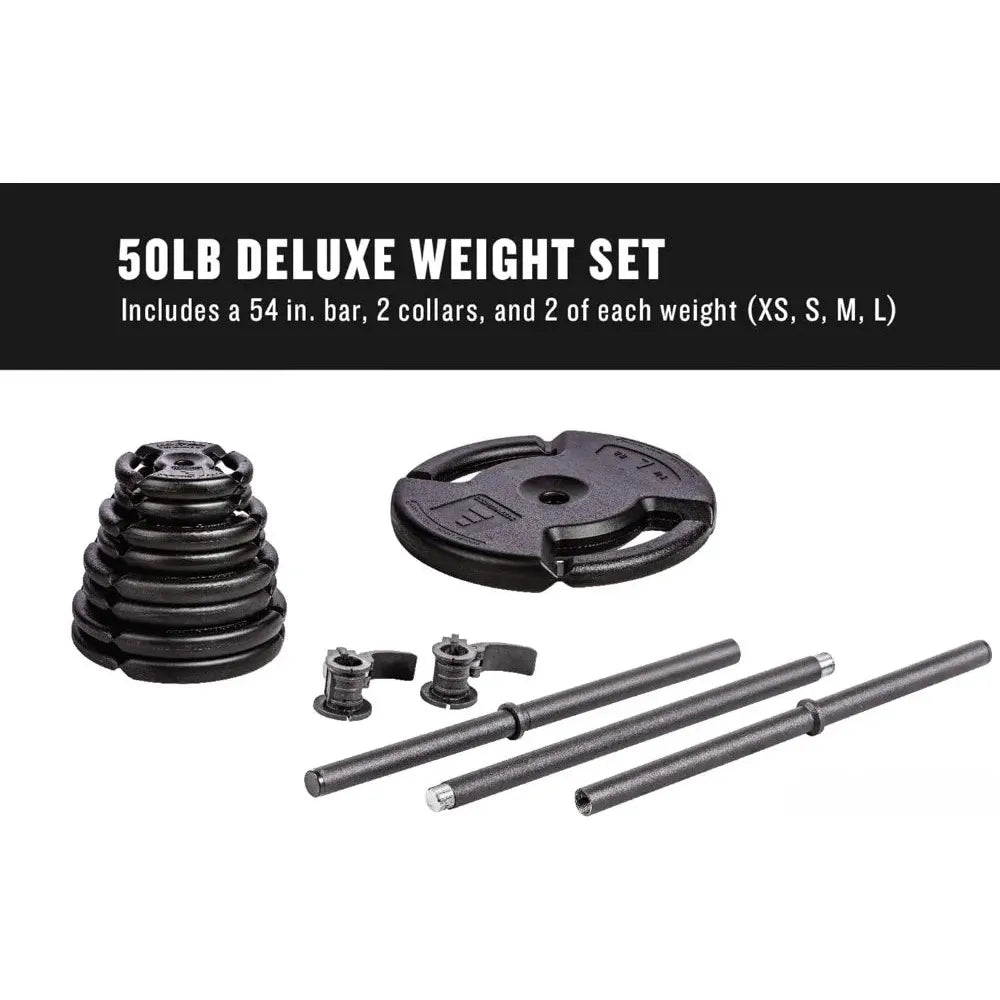 50 Lbs Barbells Weight Set and Dumbell Set