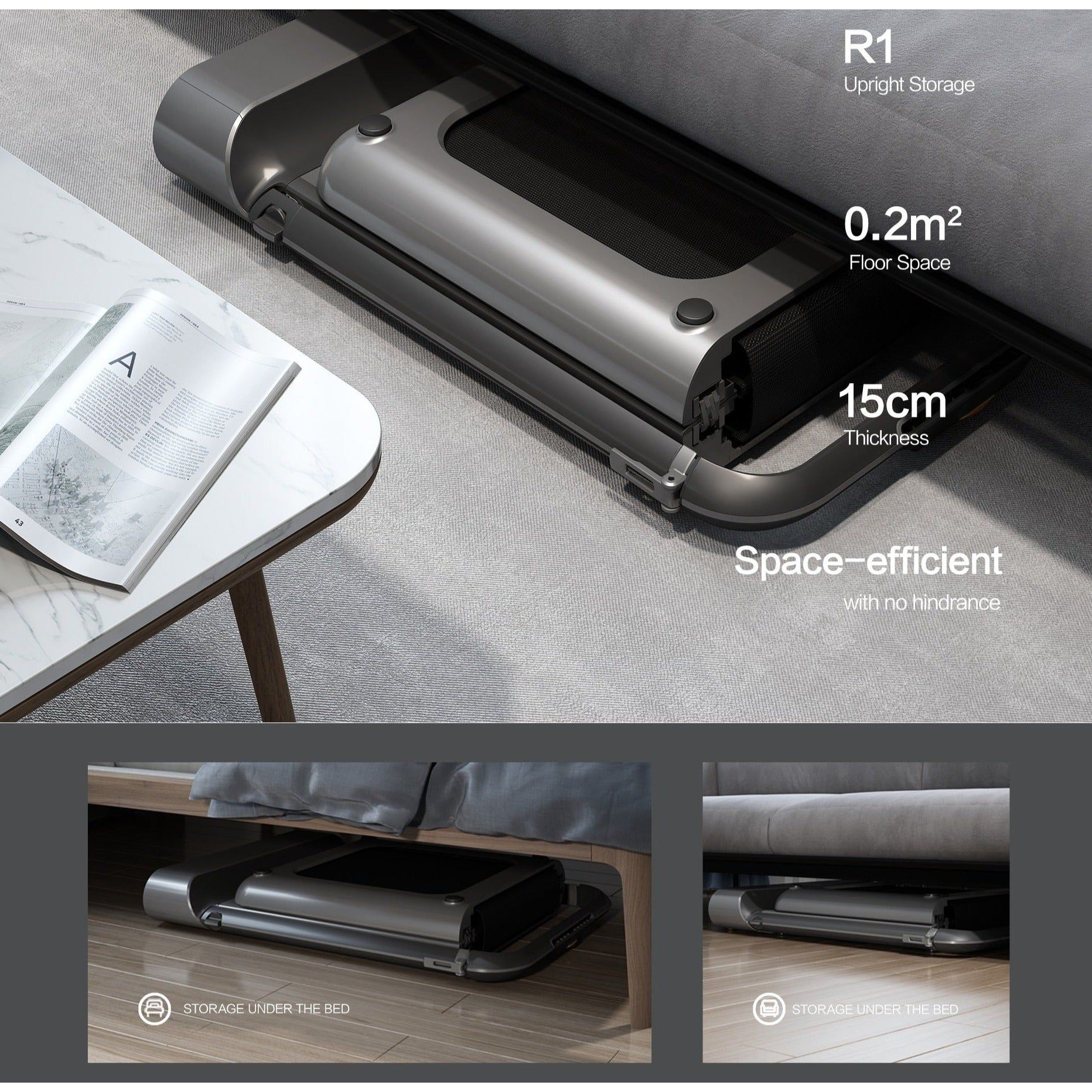 APP Control Foldable Electric Treadmill with Rotating Handrail