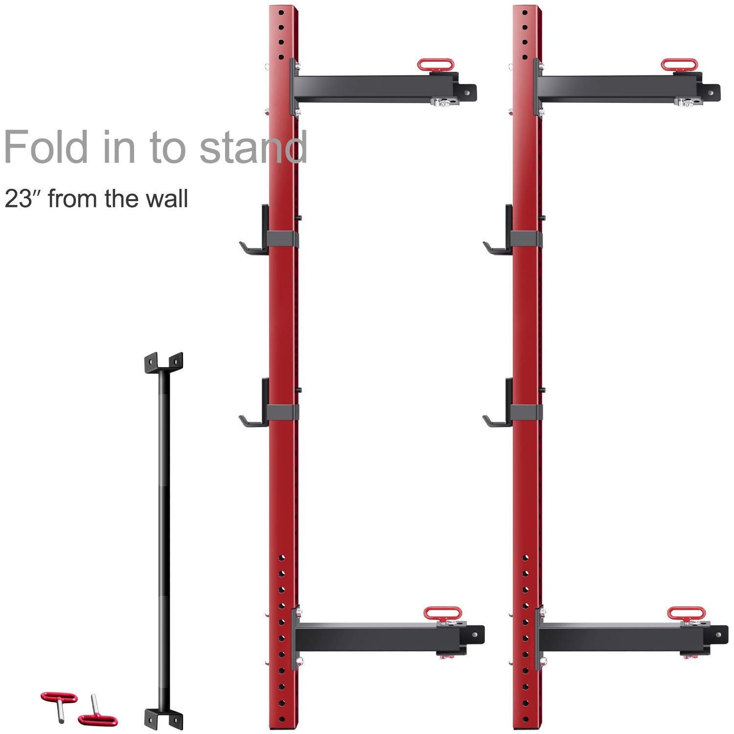Folding Squat Power Rack for 1000lbs capacity with Pull Up Bar and J Cups