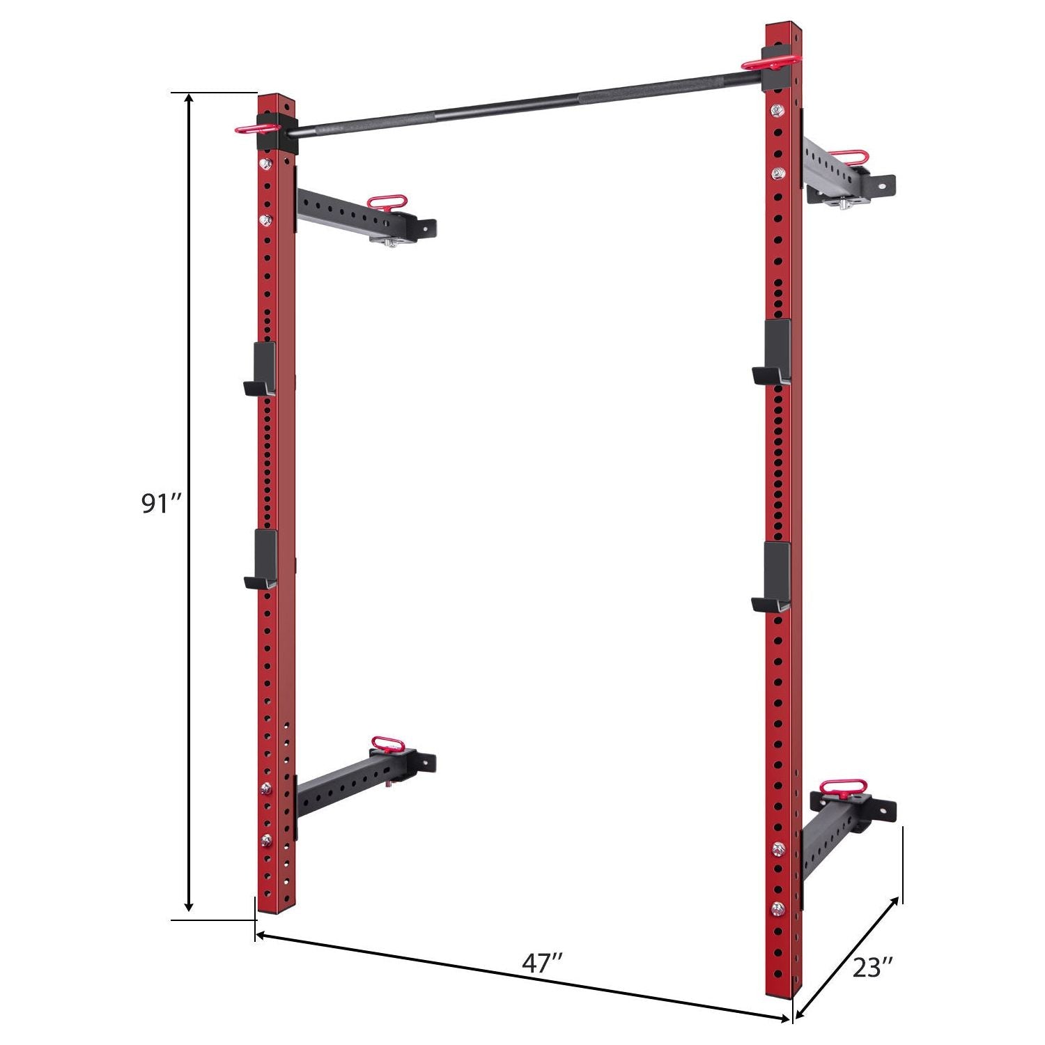 Folding Squat Power Rack for 1000lbs capacity with Pull Up Bar and J Cups