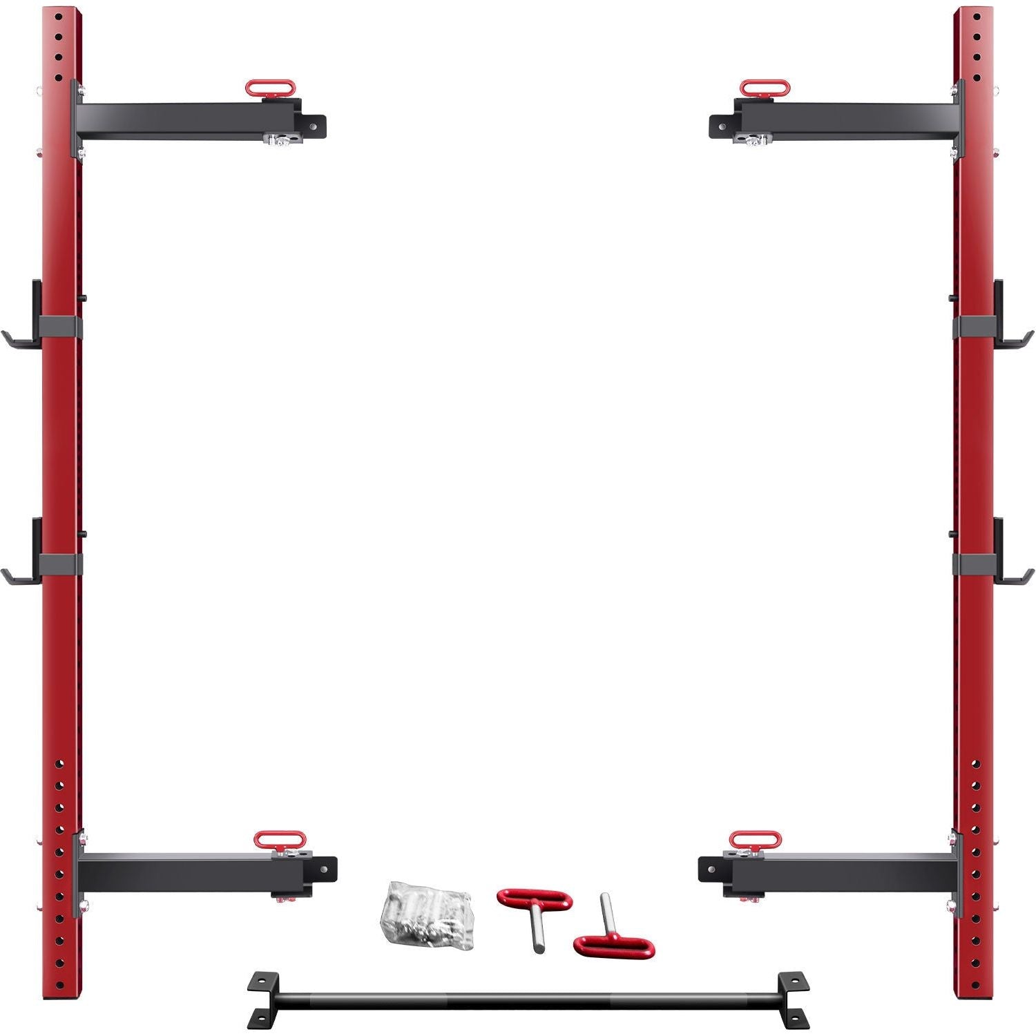 Folding Squat Power Rack for 1000lbs capacity with Pull Up Bar and J Cups