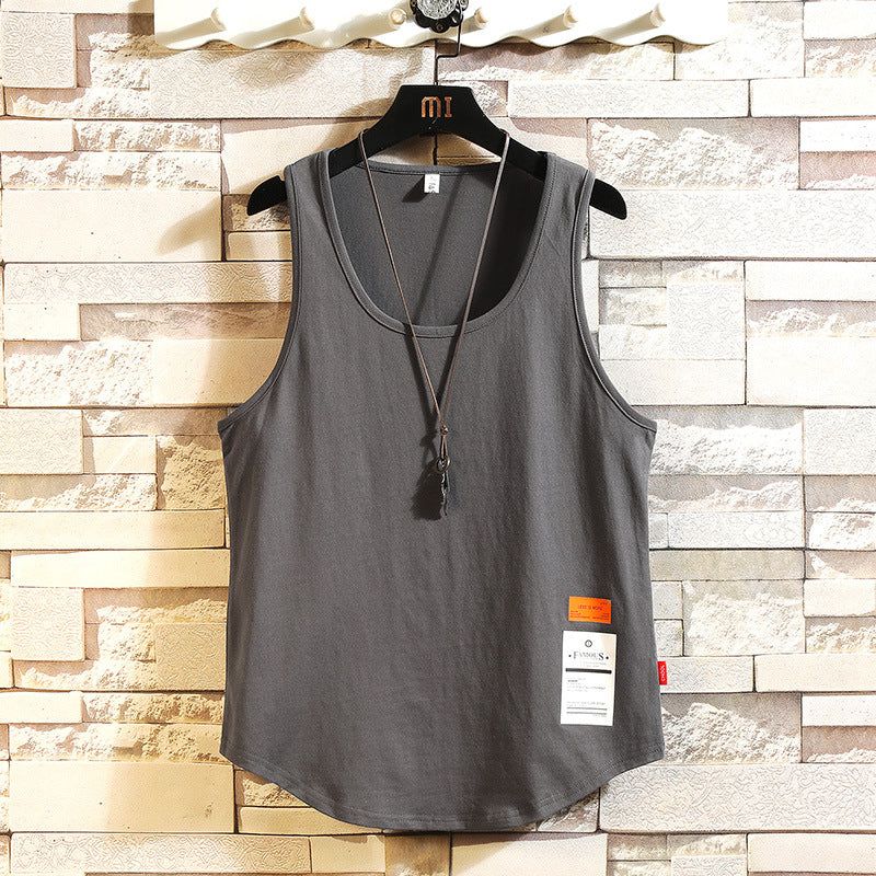 Men's Solid Color Cotton Breathable Loose Tank Tops