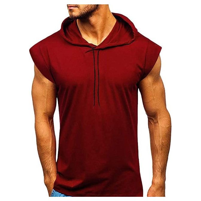 Sports Drawstring Hooded Tank Top