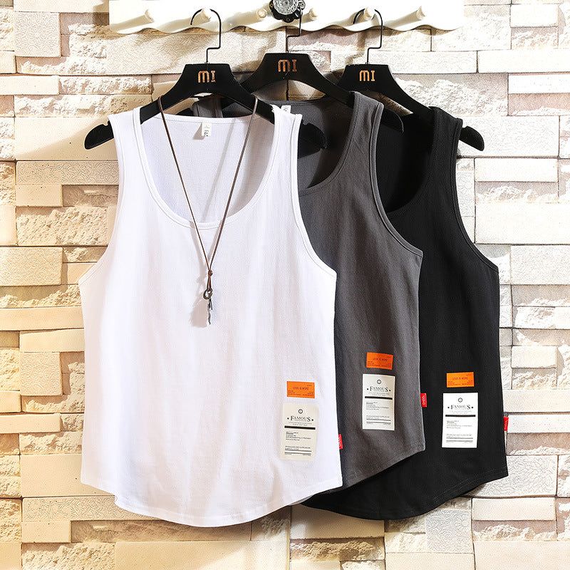 Men's Solid Color Cotton Breathable Loose Tank Tops