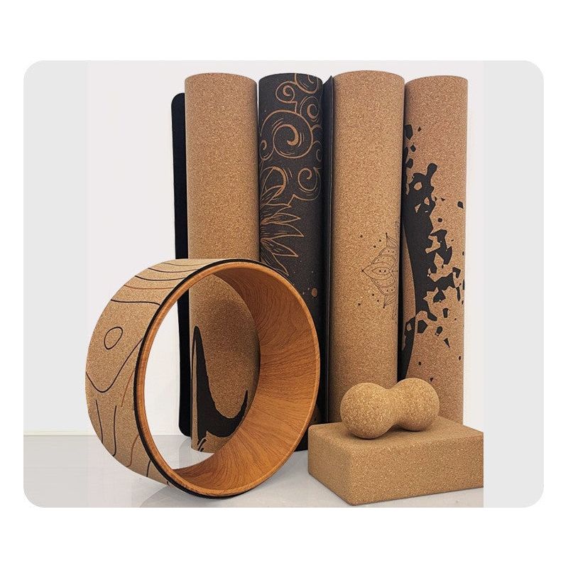 Natural Rubber Anti-slip Printed Cork Yoga Mat 5mm