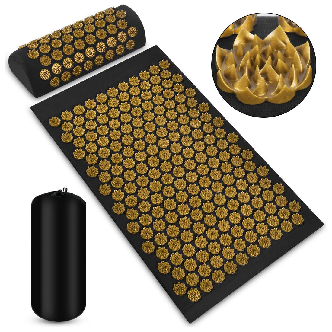 Acupressure Needles Massage Mat With Pillow Set For Back/Neck Pain Relief.