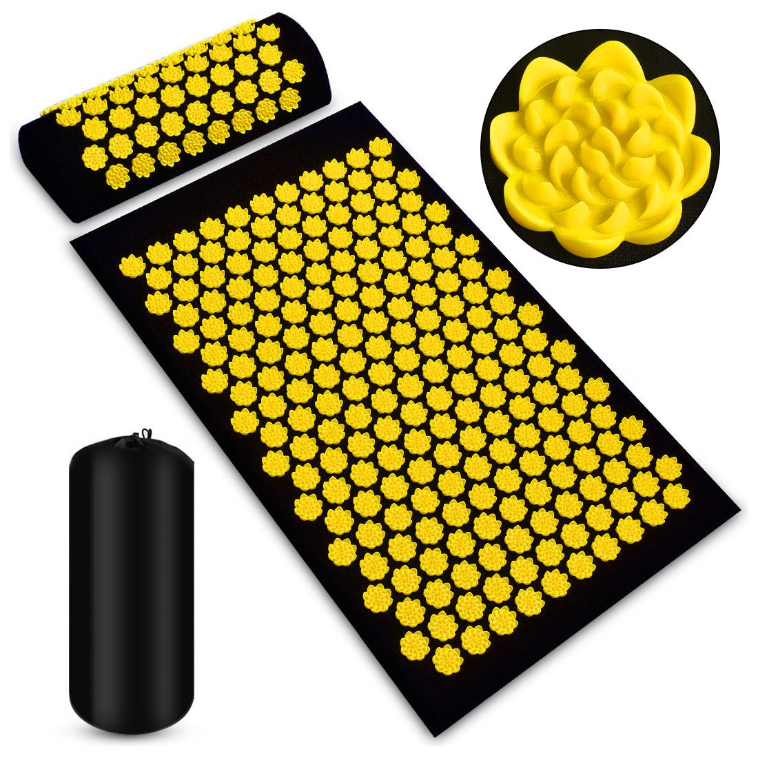 Acupressure Needles Massage Mat With Pillow Set For Back/Neck Pain Relief.