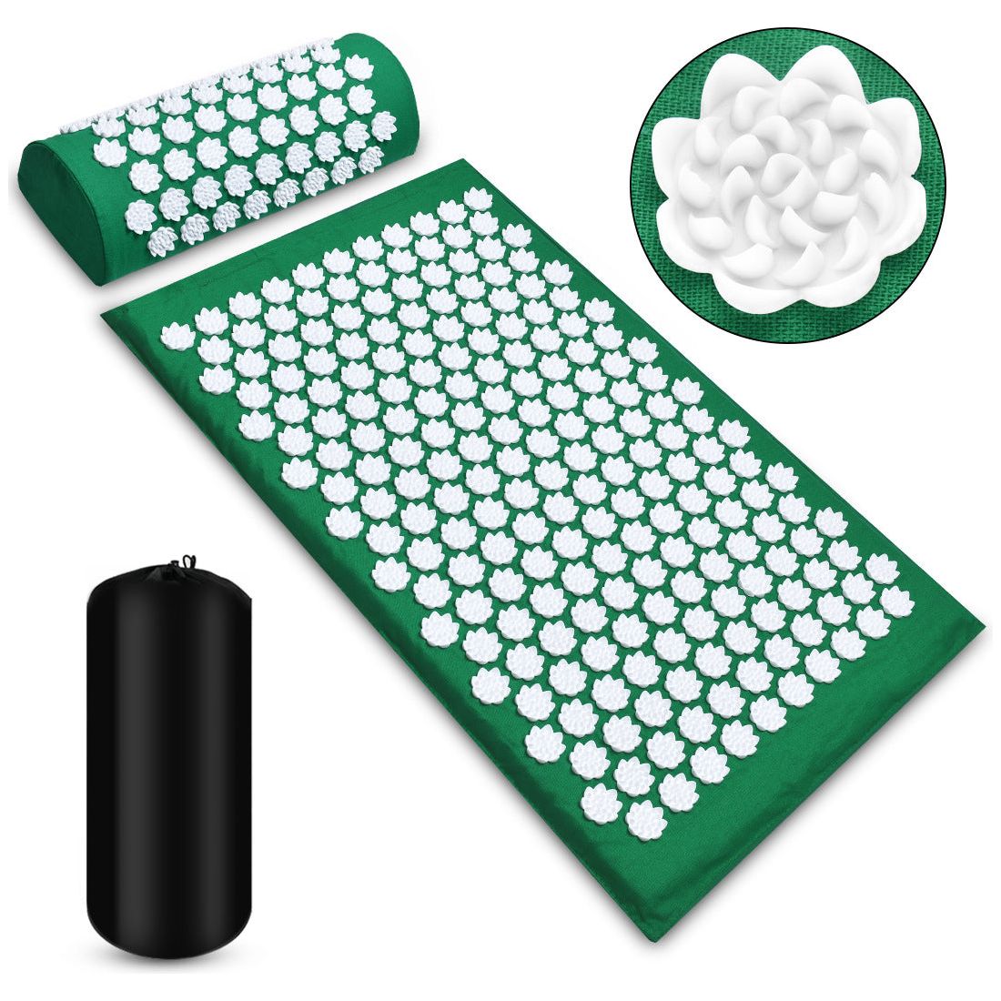 Acupressure Needles Massage Mat With Pillow Set For Back/Neck Pain Relief.