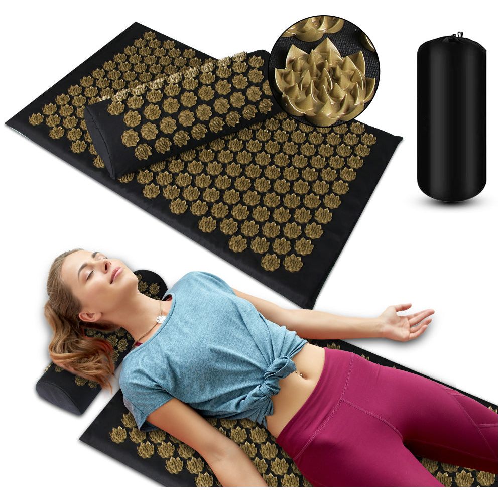 Acupressure Needles Massage Mat With Pillow Set For Back/Neck Pain Relief.
