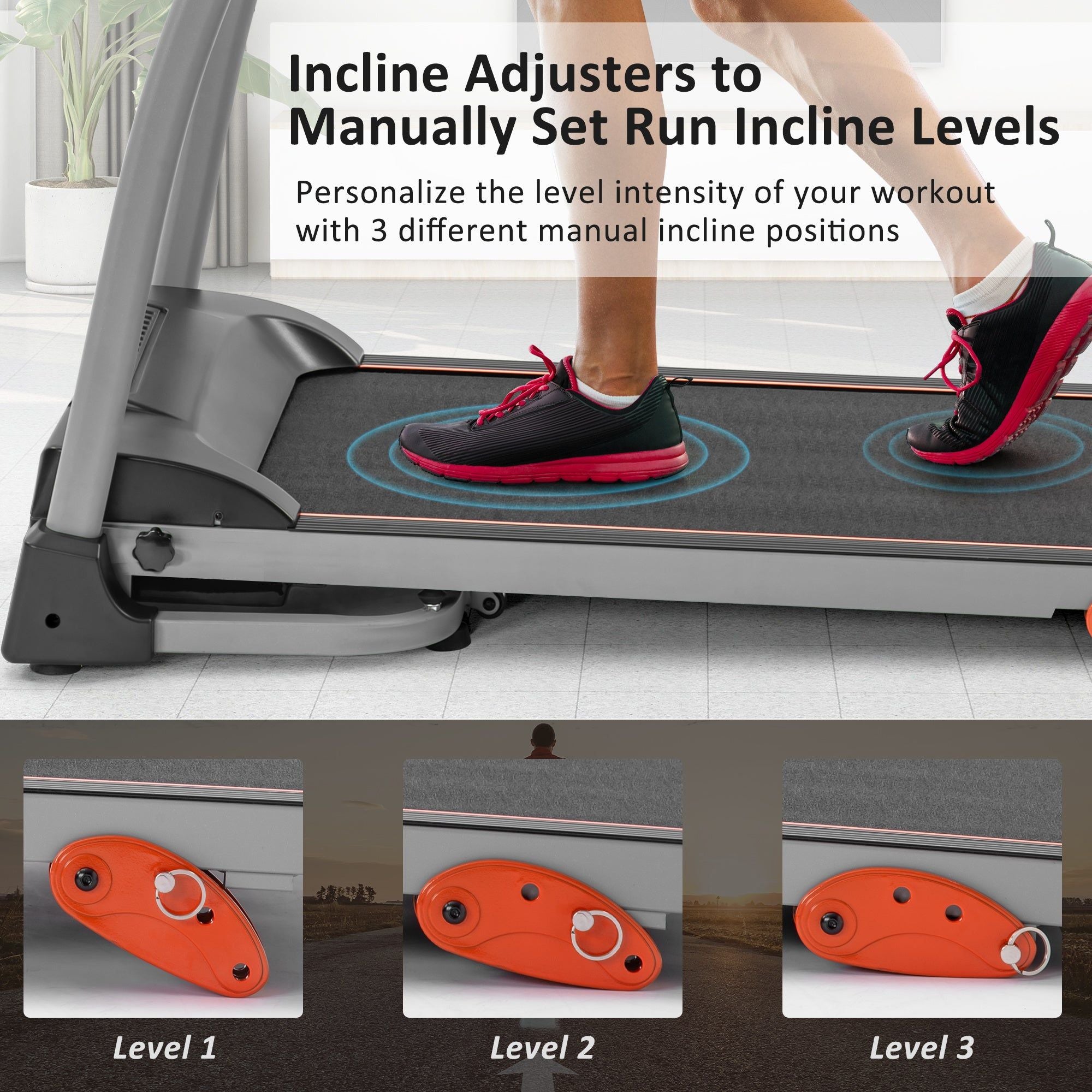 1.5HP Foldable Treadmill With Device Holder & Pulse Sensor