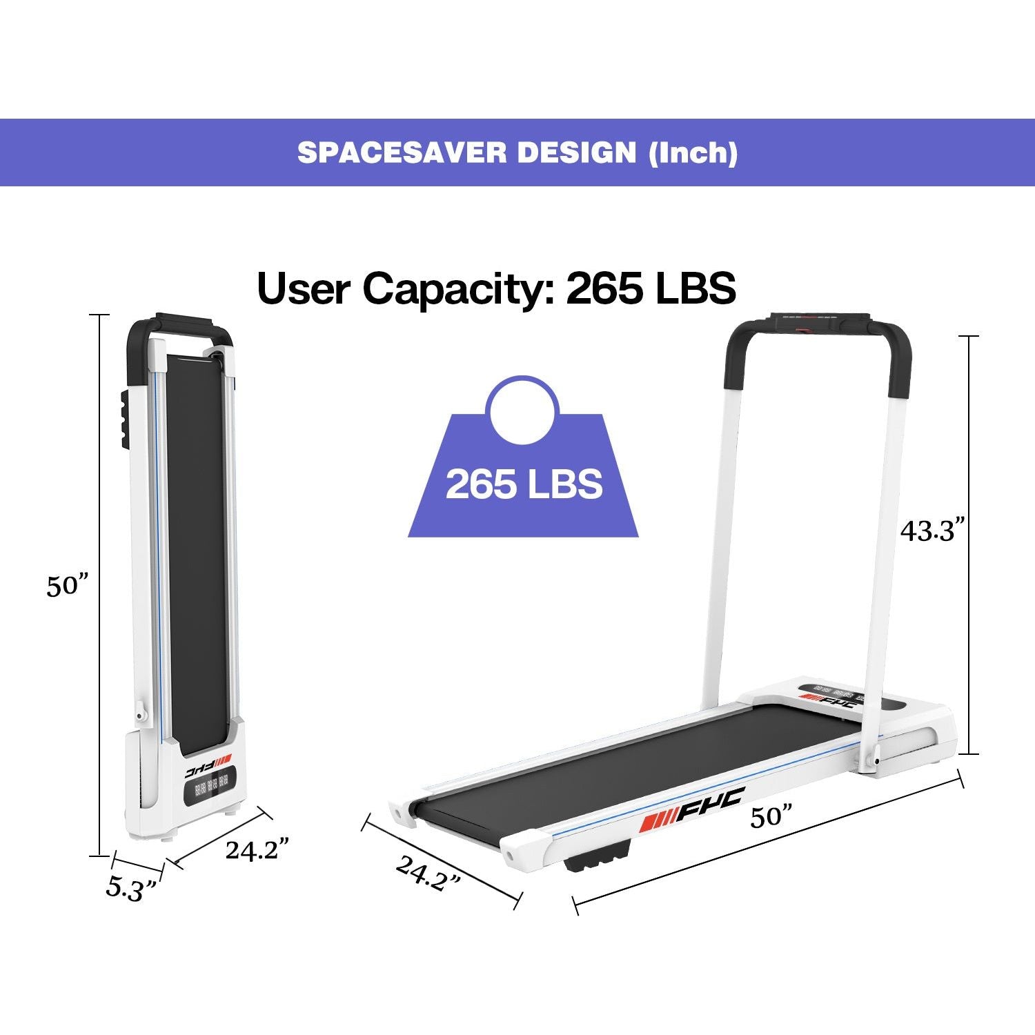 FYC 2 in 1 3.5 HP Folding Treadmill Remote Control & LED Display