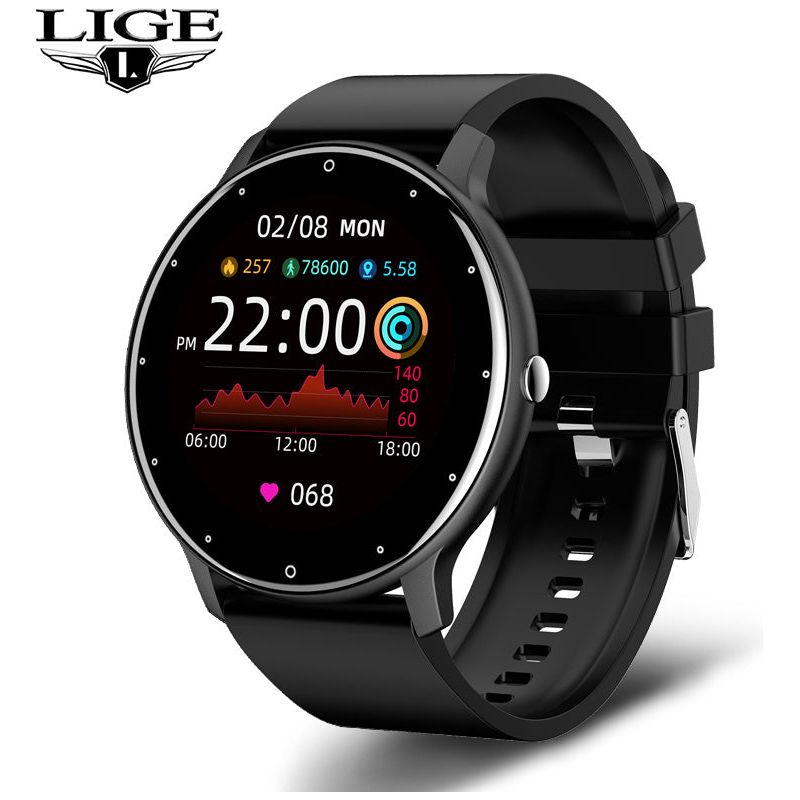 Full Touch Screen Sport Fitness Watch IP67 Waterproof Bluetooth For Android IOS