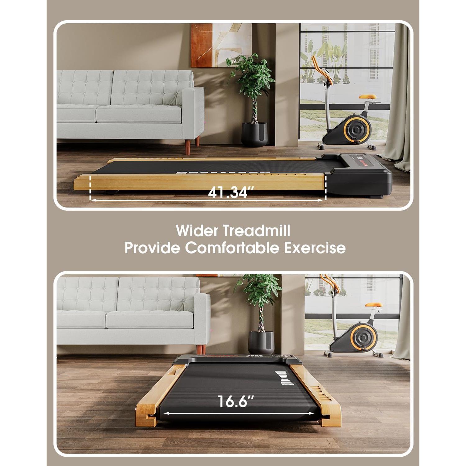 2.25 HP Wooden Walking Pad With Led Display And Remote Control